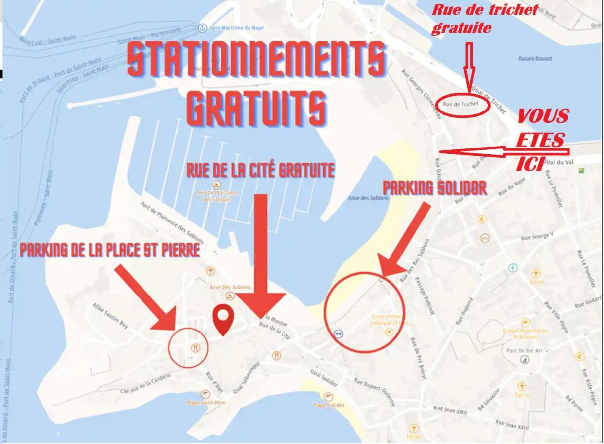 Appartement Saint Malo Vue Sur Mer Et Sur Intra Muros, Ferry, Plage Et Commerces A 50 M Eksteriør bilde